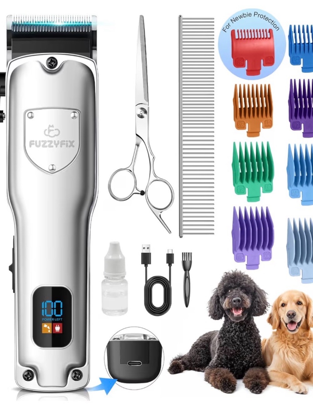 Oneisall Low Noise Rehargable Cordless Electric Dog Shaver...